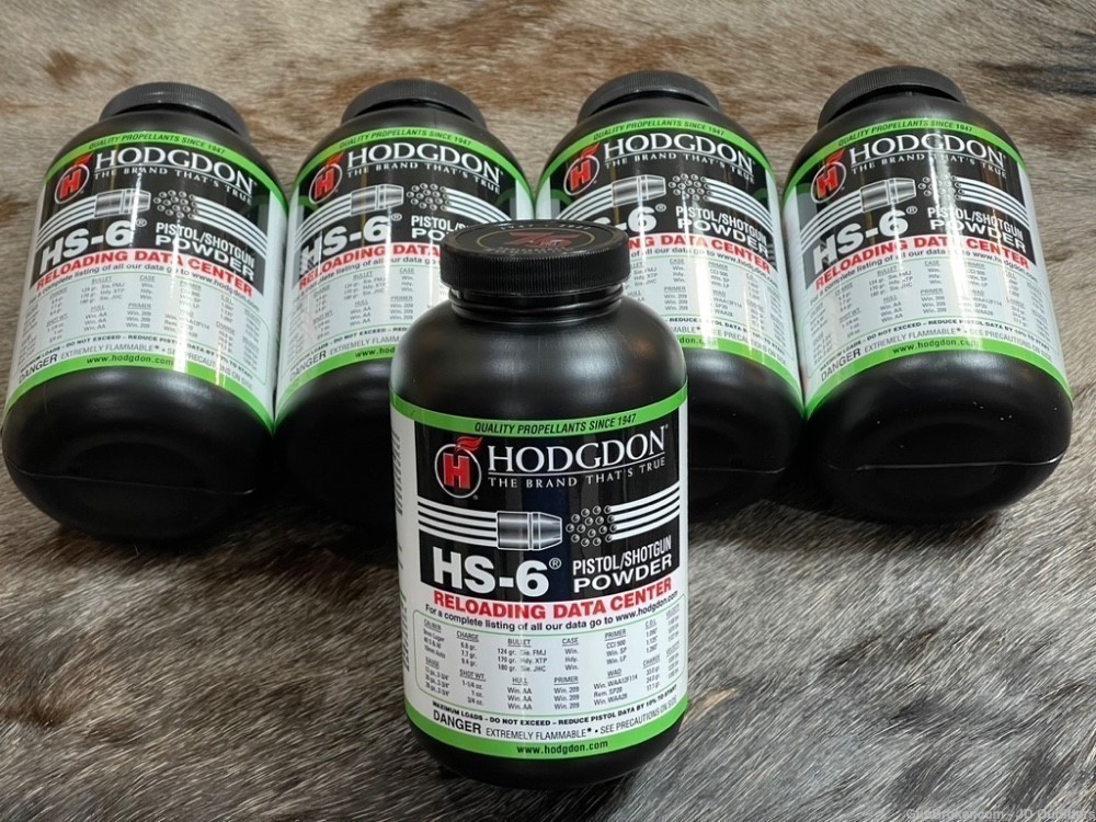 NEW 5LB OF HODGDON HS-6 POWDER IN 1-LB BOTTLES HS6 HS 6-img-0