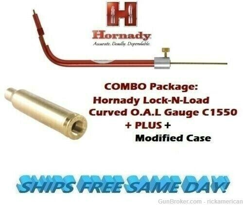 Hornady Lock-N-Load CURVED OAL Gauge C1550 + Modified Case for 358 Win B358-img-0