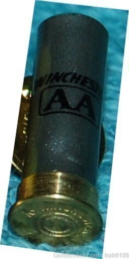Winchester AA Shotgun Shell Dark Grey Tie Hat Lapel Pin Pinback -img-0