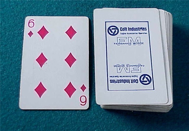Colt Industries Fairbanks Morse Playing Cards-img-1