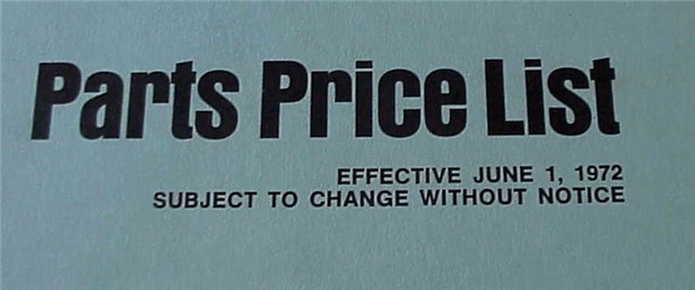 Original Colt Firearms 1972 Parts Price List-img-2
