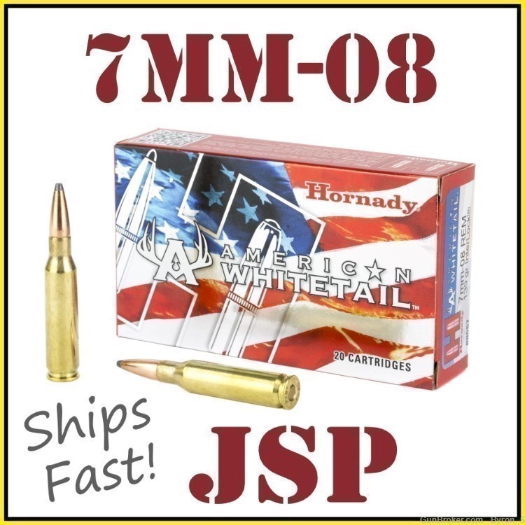20rds Hornady American Whitetail™ JSP 7mm-08 REM 139gr PSP 8057 + FAST SHIP-img-0