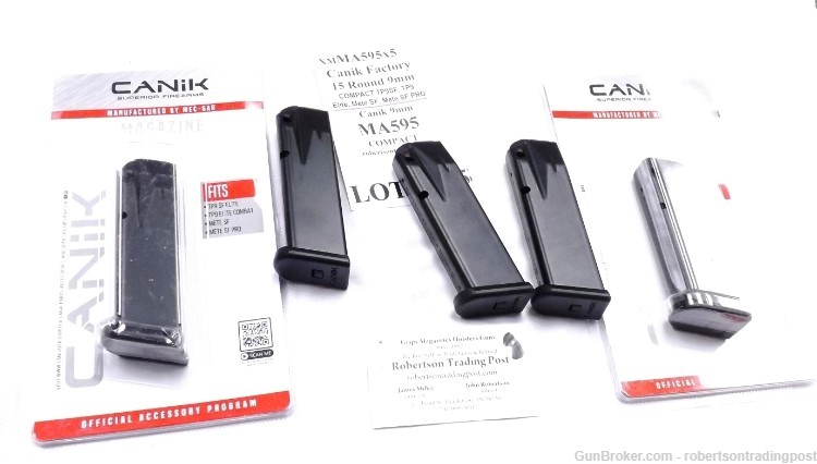 5 Canik 15 Shot Magazines for TP9 SF Elite, Mete Compact Pistols  $29 Free-img-0
