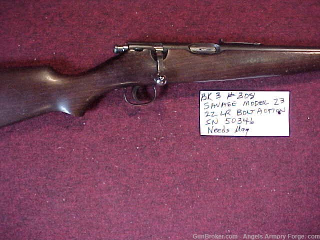 BK# 308 - Savage Arms Model 23 - 22LR Blued Savage-img-1