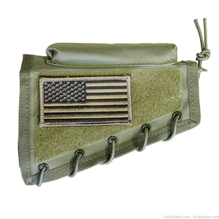 GREEN Cheek Rest Pad + USA FLAG Patch for Springfield 1903 30-40 KRAG Rifle-img-0