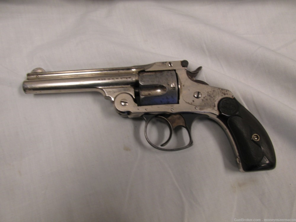 Smith and Wesson DA Fourth Model 38 S&W Nickel Break Top Revolver -img-0