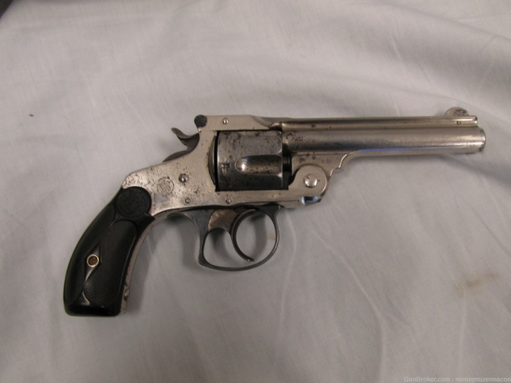 Smith and Wesson DA Fourth Model 38 S&W Nickel Break Top Revolver -img-1