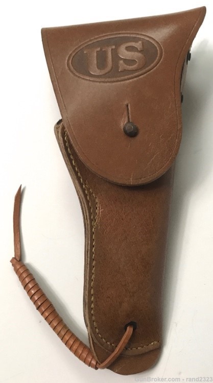 WWII US ARMY M1942 .45 PISTOL LEATHER HOLSTER-img-0