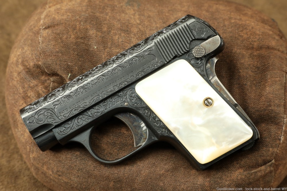Engraved Colt Model 1908 Vest Pocket .25 ACP Semi-Automatic Pistol 1919 C&R-img-5
