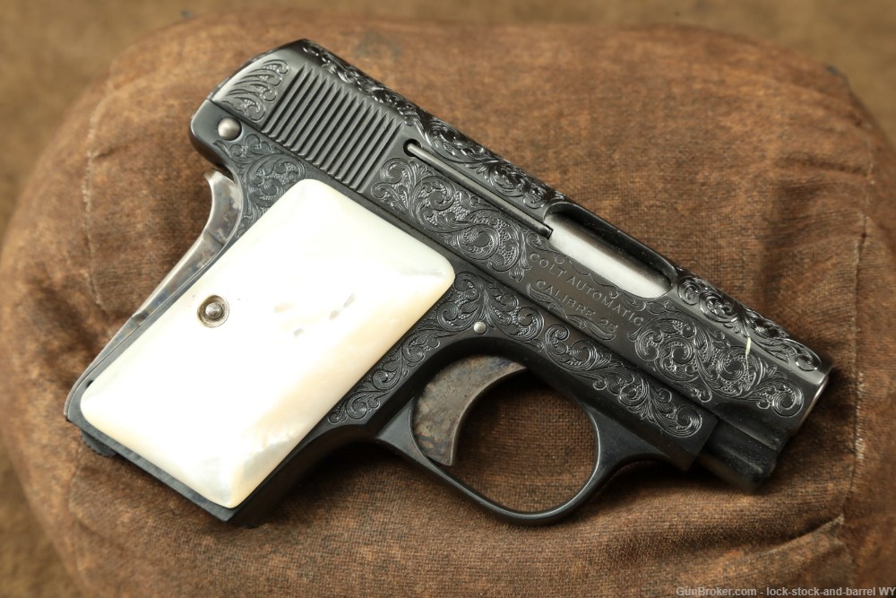 Engraved Colt Model 1908 Vest Pocket .25 ACP Semi-Automatic Pistol 1919 C&R-img-4