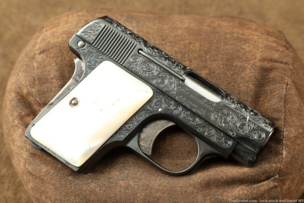 Engraved Colt Model 1908 Vest Pocket .25 ACP Semi-Automatic Pistol 1919 C&R-img-2