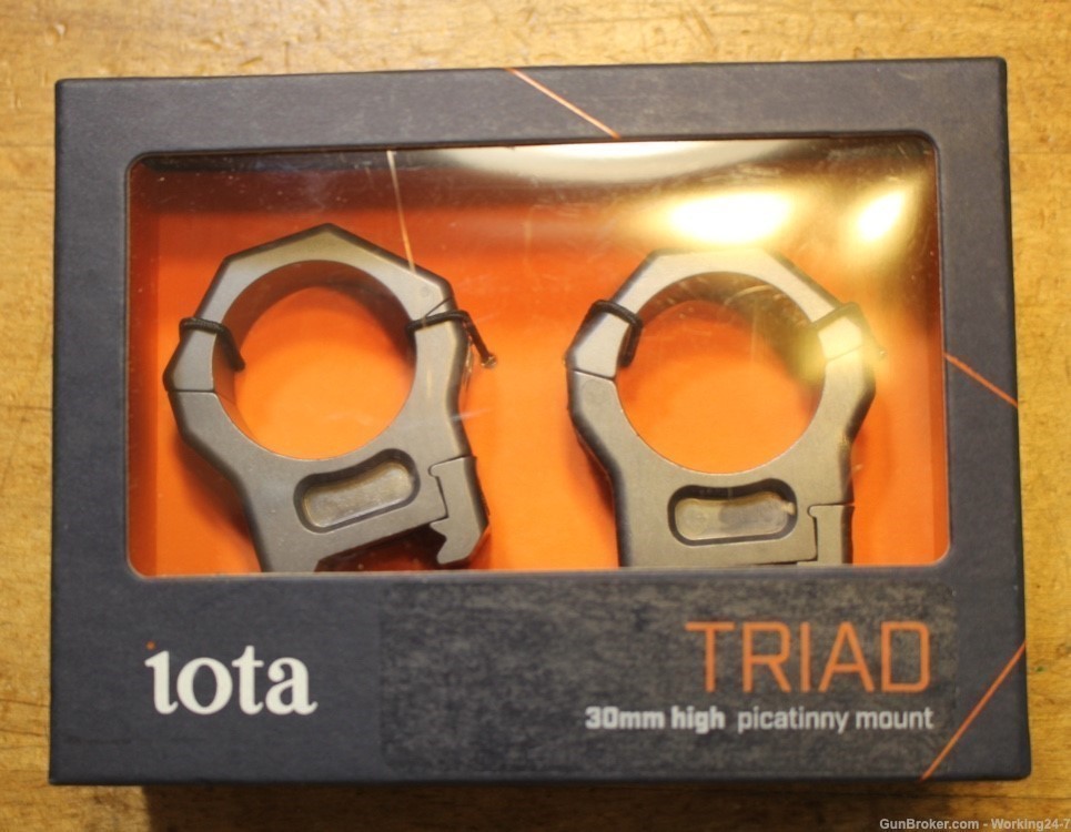 Iota Triad 2-Piece Picatinny Style Scope Mounts with Integral Rings 30mm-img-0