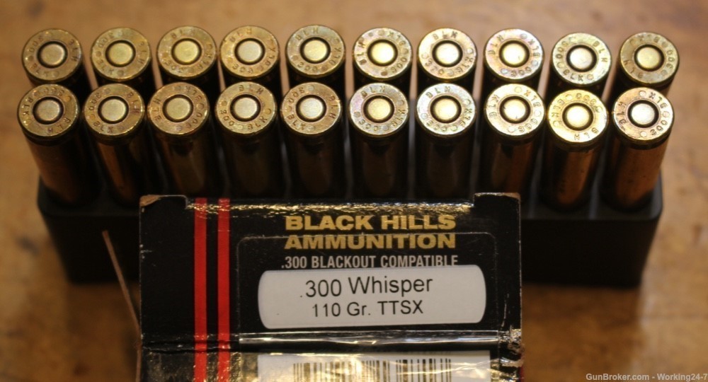 Black Hills .300 Blackout 110 Gr. Tipped TSX Bullet- Lead-Free- Box of 20-img-1
