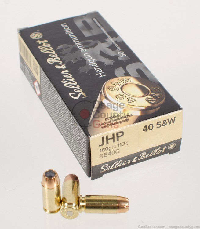 Sellier & Bellot JHP - 180gr - .40 S&W - 50rd-img-0