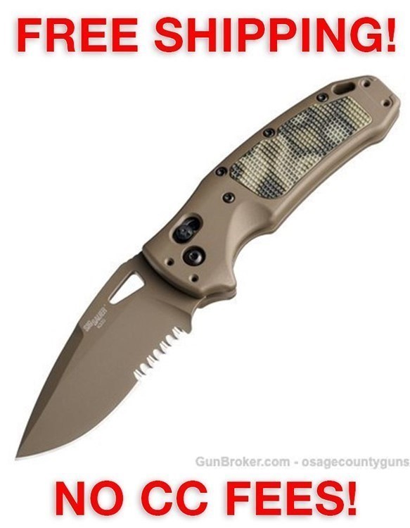 Hogue SIG K320 AXG Scorpion Knife - 3.5" Drop Point Blade - New in Box -img-0