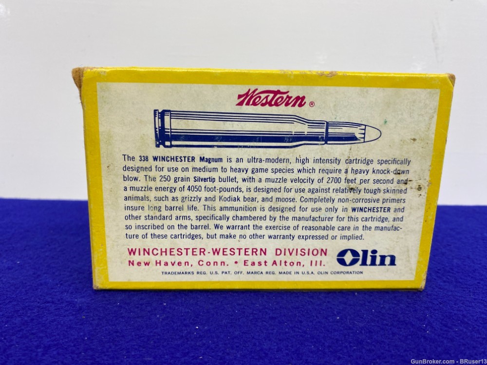  Western Super X Remington .338 Win mag 40 Rds * VINTAGE COLLECTORS AMMO *-img-7