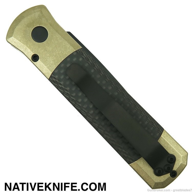 Protech Godson Limited Bronze Aluminum Carbon Fiber Automatic Knife 7115-img-1