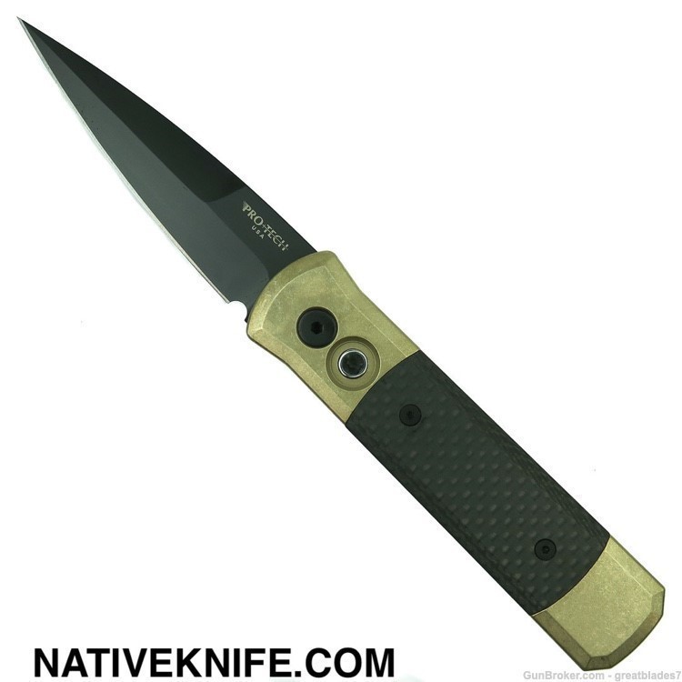 Protech Godson Limited Bronze Aluminum Carbon Fiber Automatic Knife 7115-img-0