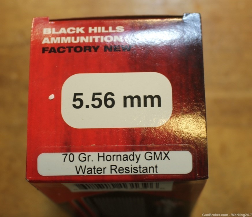 Black Hills 5.56x45mm NATO Ammo 70 Grain Hornady GMX Box of 50-img-1