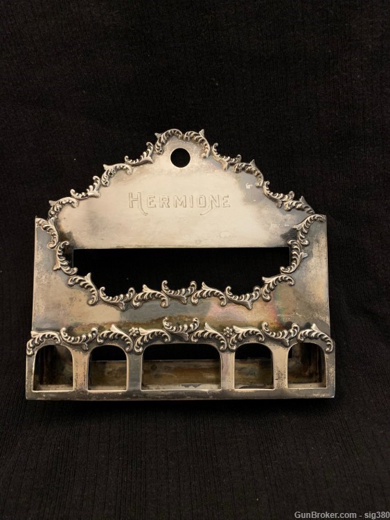 ANTIQUE VICTORIAN HERMIONE NO. 495 STERLING SILVER CARD HOLDER, 122 GRAMS-img-0