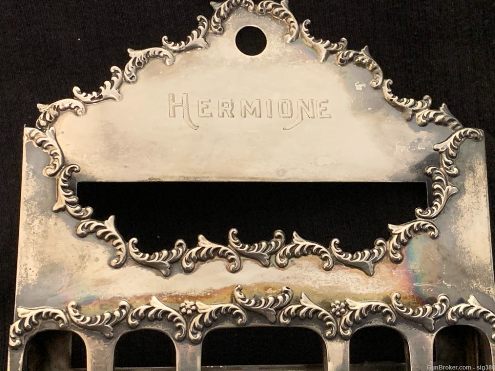 ANTIQUE VICTORIAN HERMIONE NO. 495 STERLING SILVER CARD HOLDER, 122 GRAMS-img-2
