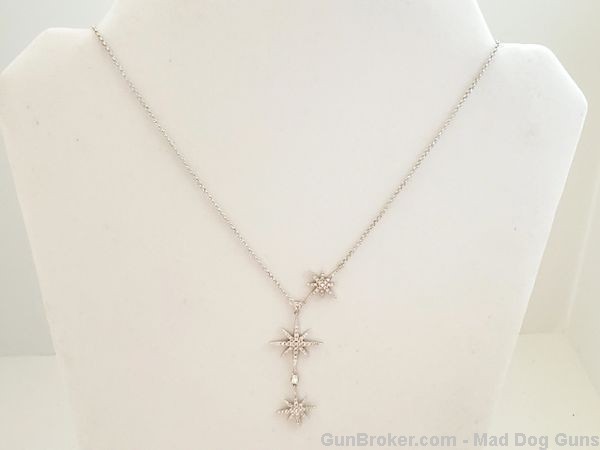Yagi Designs Necklace. Simulated Diamonds. White Gold. Y16. *REDUCED*-img-2