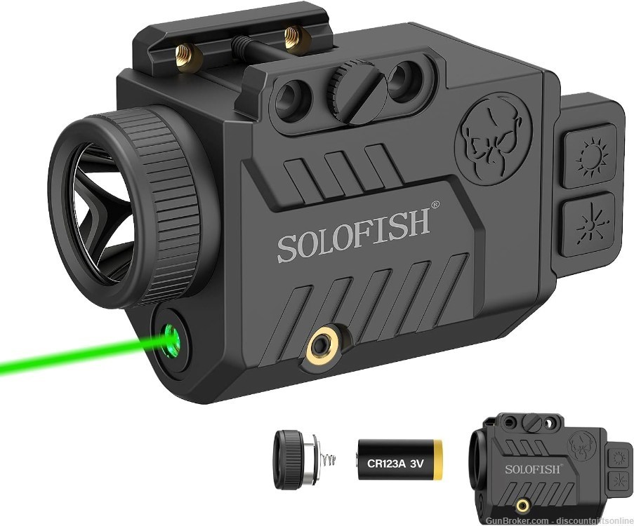 Solofish 600lm Pistol Light Laser Combo with Replaceable Battery-img-0