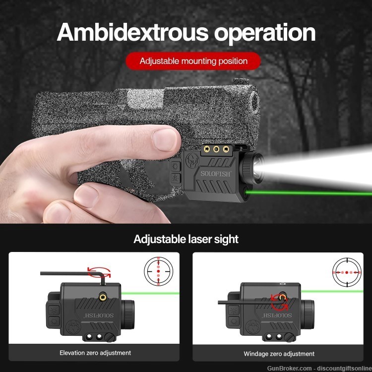 Solofish 600lm Pistol Light Laser Combo with Replaceable Battery-img-6