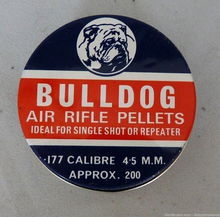 Vintage full tin Bulldog air rifle pellets 177 Cl 4.5 mm 200 Ct UK-img-0