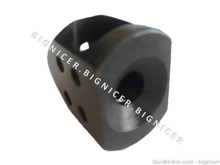 Compact Tanker Style Steel Muzzle Brake for AR10 .308 300 Blackout 5/8x24-img-4