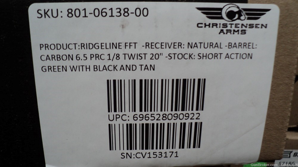 NEW Christensen Arm Ridgeline FFT 6.5 PRC 20" Threaded Stainless 8010613800-img-12