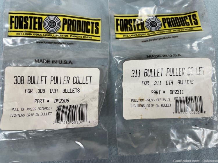 Forster Reloading Standard Bullet Puller & Collets .308 / .311 USA-img-2
