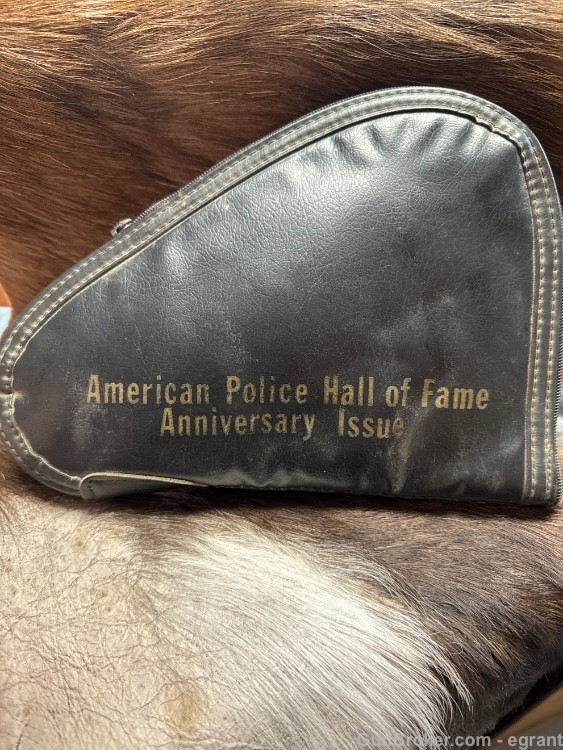 Black Leather Handgun Case American Police Hall of Fame Anniversary issue -img-0