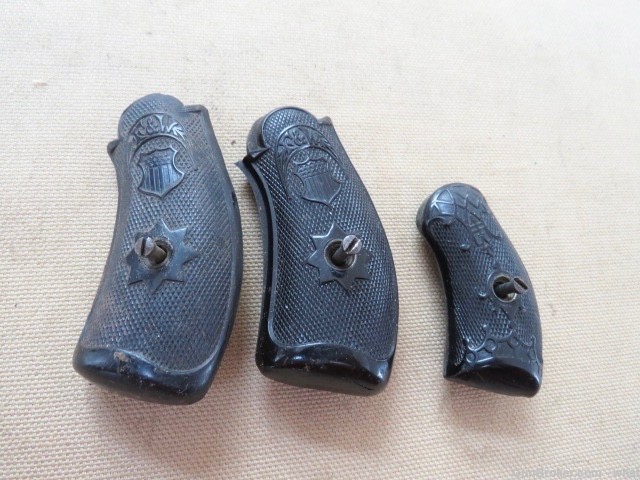 3 Sets of Forehand & Wadsworth Revolver Pistol Grips & Grip Screw-img-0