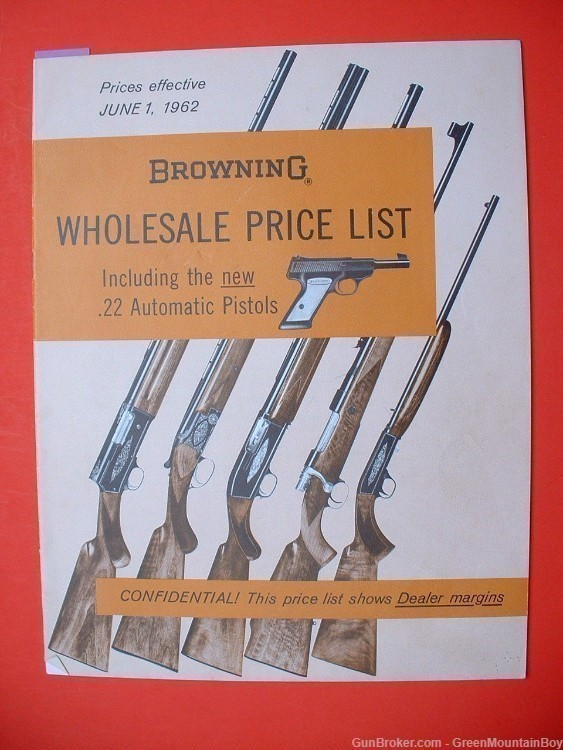 1962 OEM BROWNING Retail & Wholesale Price Lists Set-Scarce!-img-0