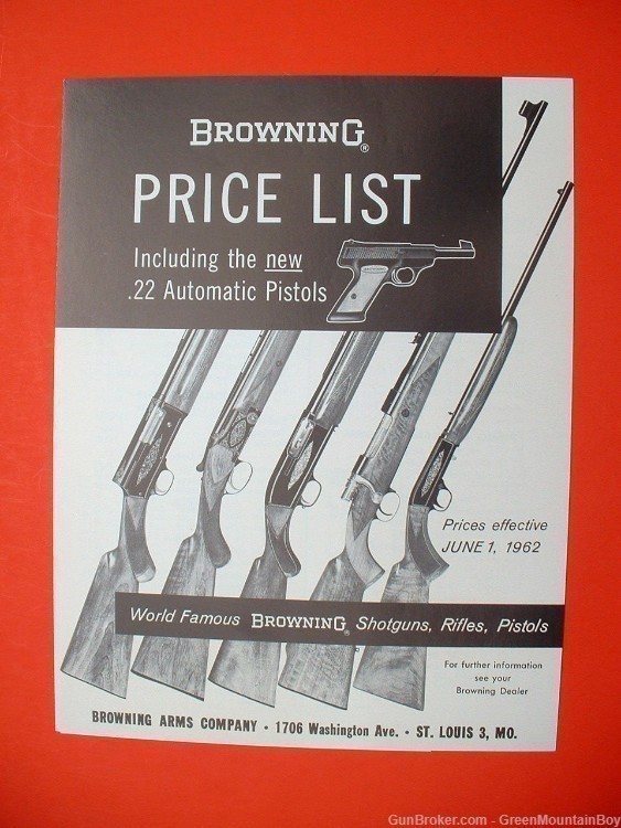 1962 OEM BROWNING Retail & Wholesale Price Lists Set-Scarce!-img-1