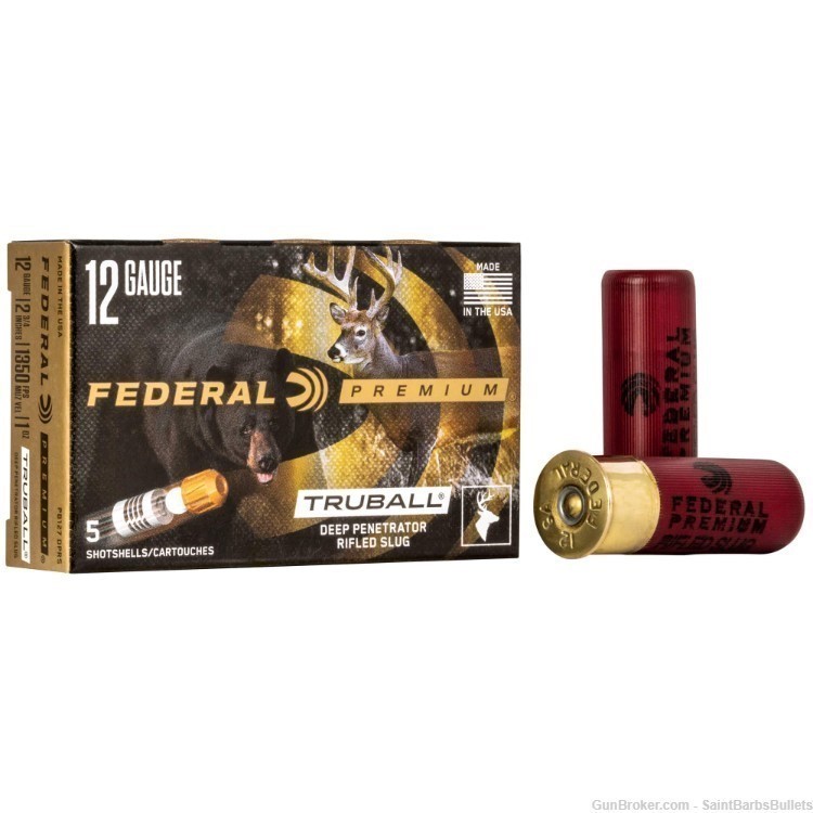 Federal 12ga 2.75" 1oz. TruBall Deep Penetrator Rifled Slug - 5 Rounds-img-0