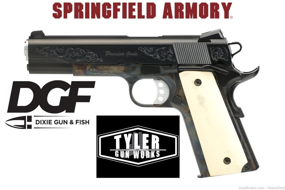 *EXCLUSIVE* Tyler Gun Works Engraved Springfield Garrison 1911 .45ACP 5" -img-0