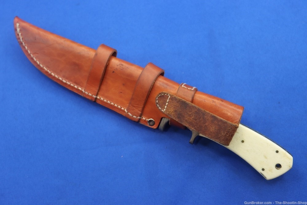 Knives Ranch Custom Bowie Knife Damascus Blade Hunter Bone Handle Leather -img-19