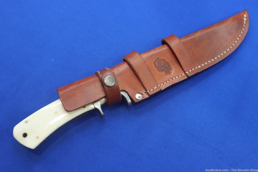 Knives Ranch Custom Bowie Knife Damascus Blade Hunter Bone Handle Leather -img-39