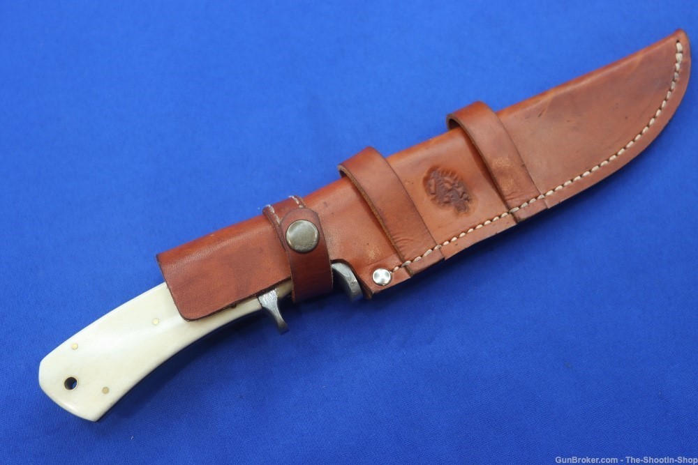 Knives Ranch Custom Bowie Knife Damascus Blade Hunter Bone Handle Leather -img-18