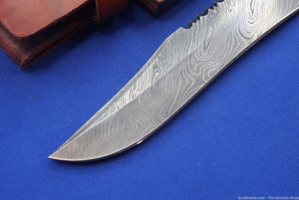 Knives Ranch Custom Bowie Knife Damascus Blade Hunter Bone Handle Leather -img-21
