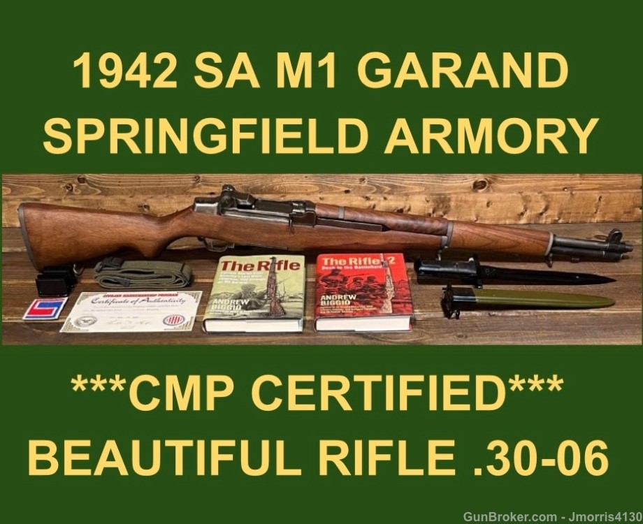 M1 GARAND SPRINGFIELD CMP SEPT. 1942 6-DIGIT WW2 WWII COLLECTOR EXTRAS-img-0
