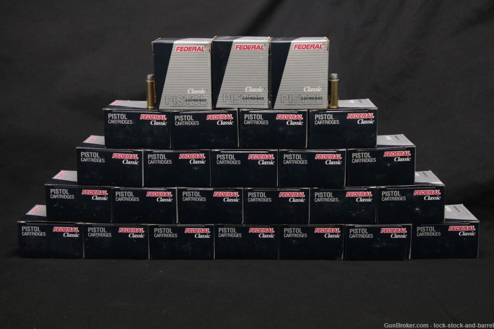 500x .45 Colt Ammunition Federal 225 Grain Lead SWC-HP Bullets-img-2