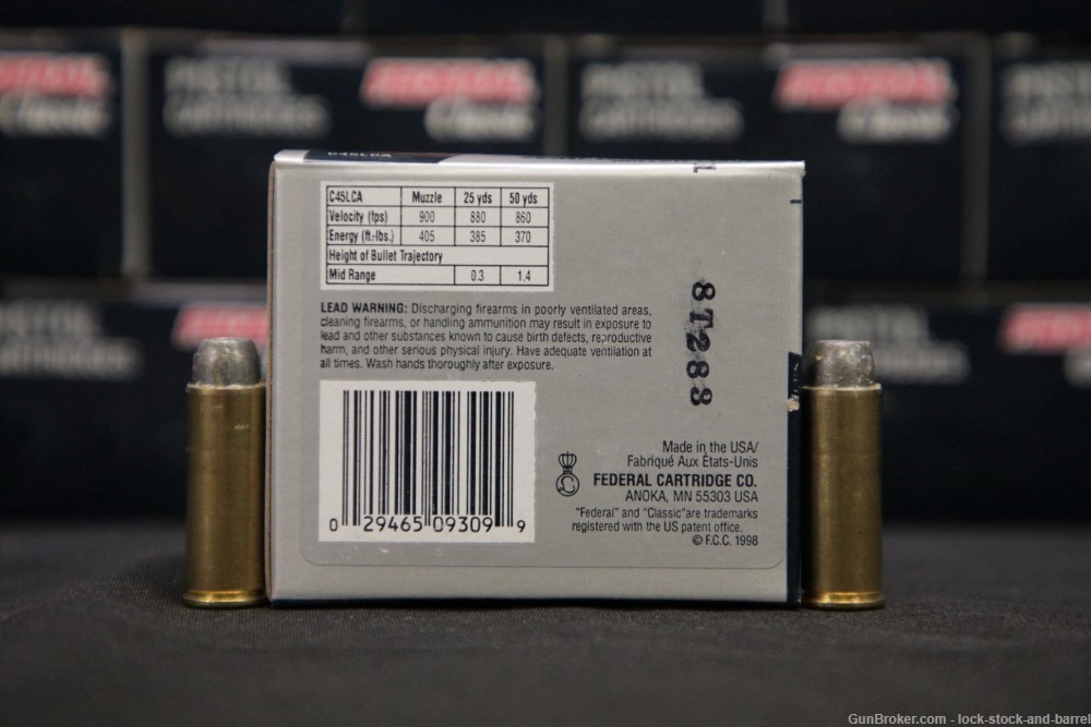 500x .45 Colt Ammunition Federal 225 Grain Lead SWC-HP Bullets-img-5