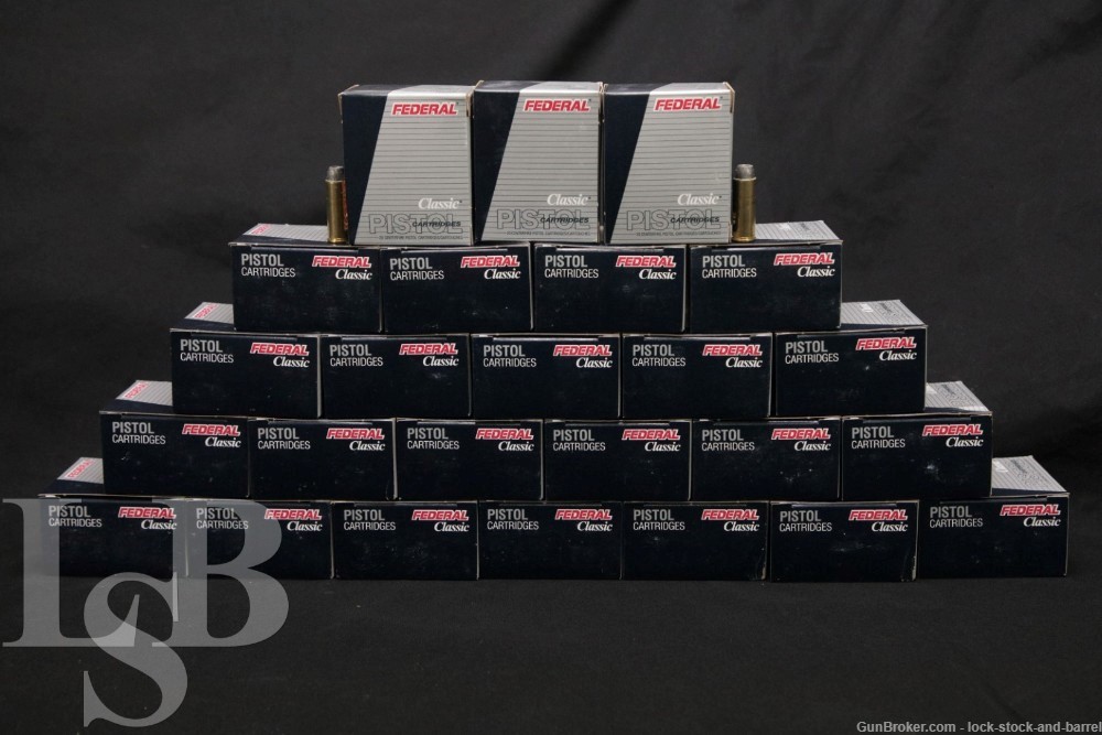 500x .45 Colt Ammunition Federal 225 Grain Lead SWC-HP Bullets-img-0