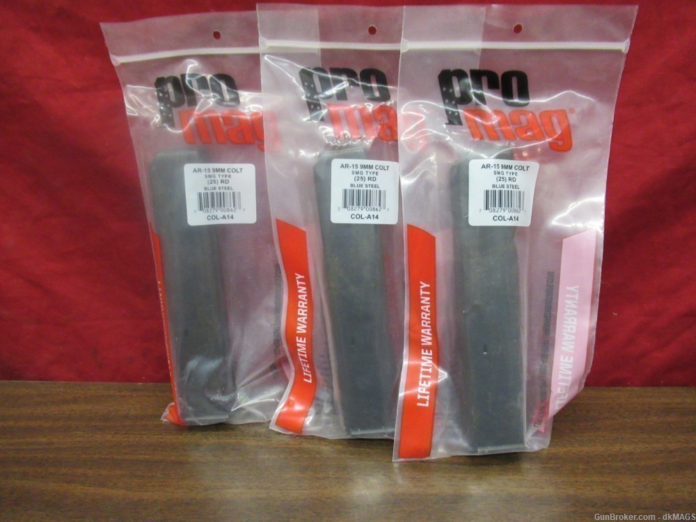 3 Promag Colt AR15 SMG Type 9mm 25rd Magazines-img-0