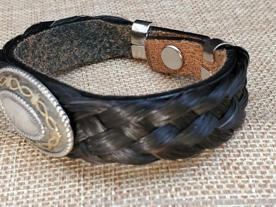 Cowboy Collectibles Horse Hair BLWW-O Bracelet.  Large 8.5".  UNISEX.  #2.-img-2