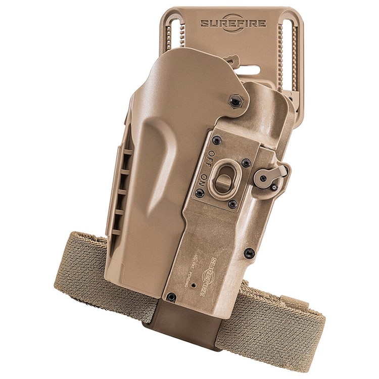 SureFire MasterFire Pro Rapid Deploy Left Hand Tan Holster w/Cover-img-0