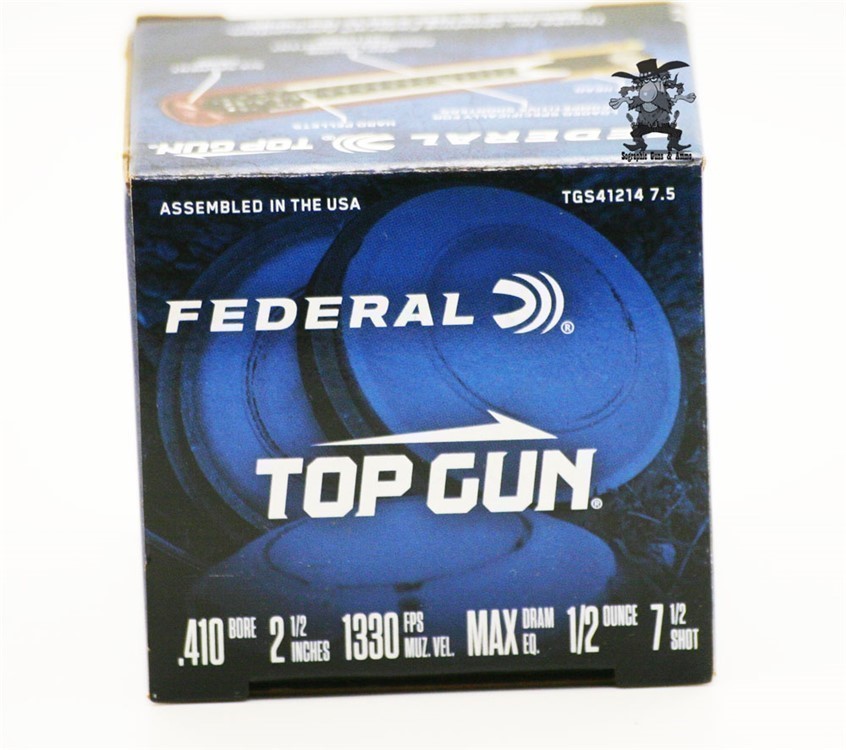 410 FEDERAL TOP GUN 410 SHOTSHELLS 7 ½ 2.5" ½ oz 1330FPS 25 Count/Box-img-2